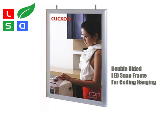 CE Double Sided LED Poster Frame A1 A2 For Indoor Ceiling Hanging