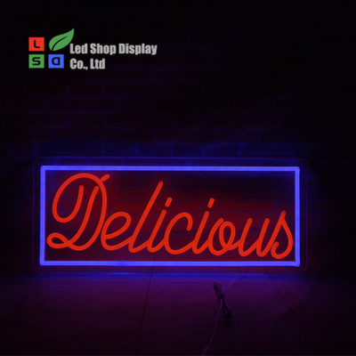 Delicioso cartel de neón LED Acrílico de montaje de pared para decoración interior y exterior