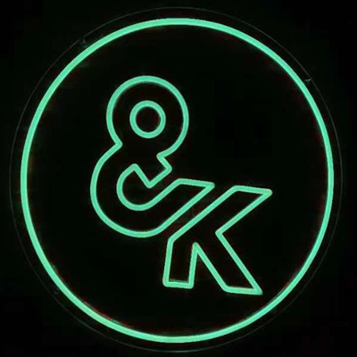 Signo de neón LED con fondo impreso digital Decoración de empresas al aire libre