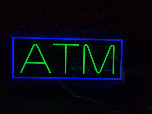 Bancomat personalizado LED Neon Sign Decoración de interiores Acrílico DC12V